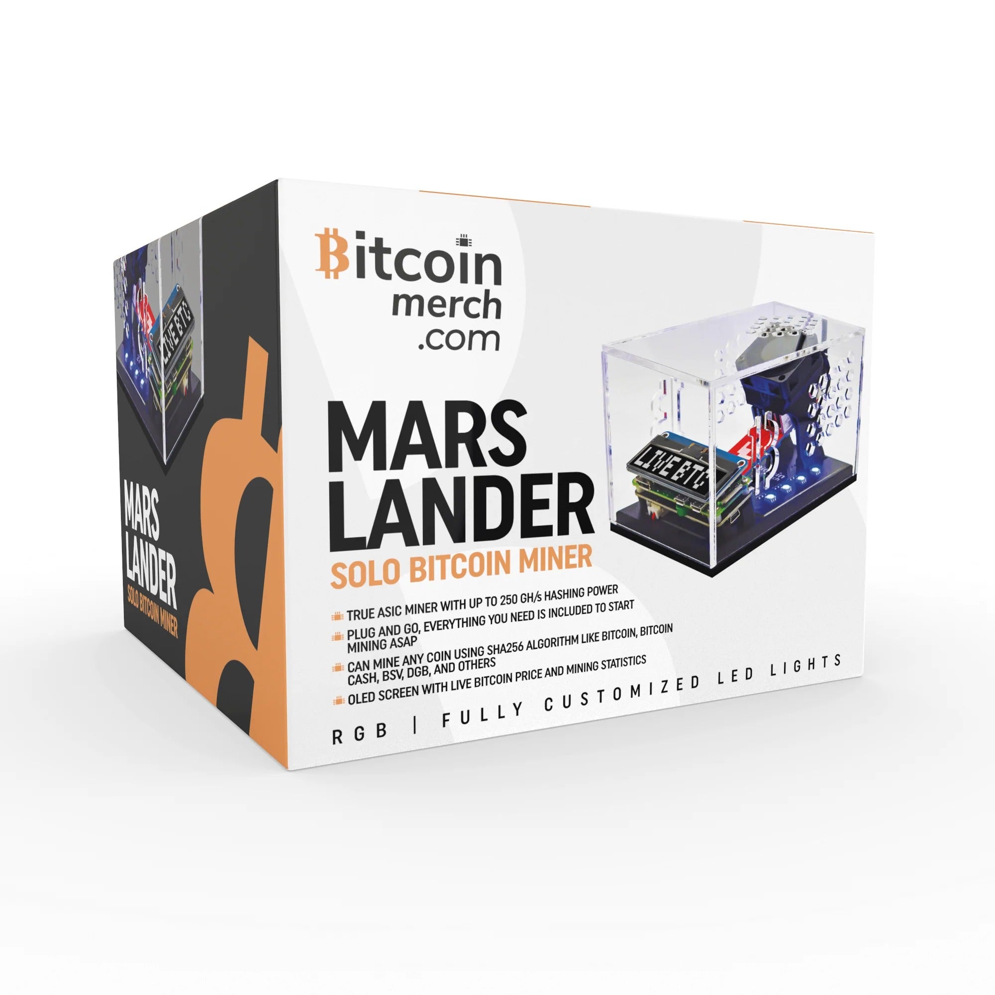 "Pack of 50x" Bitcoin Merch Industrial® - MARS LANDER V2 Solo Bitcoin Miner - Compac A1 Up to 400GH/s
